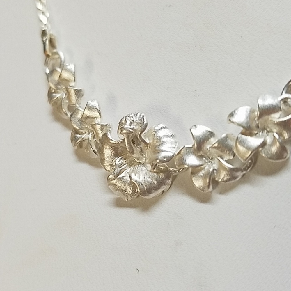 Sterling Silver Flower Necklace